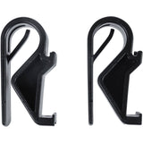 Pair of Basil black hook-on system sports accessories for 10-12mm racks, designed for easy hanging and secure attachment.