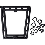 Basil MIK SIDE Studs Frame Adaptor for bike carrier bags, mounted on a bicycle frame for secure attachment.