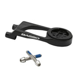 Basso Direct Stem Computer Mounts for Garmin Edge, Wahoo, and GoPro inserts on a bicycle handlebar.