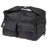 Surly Porteur House Rack Bag for commuting, showing a durable, black fabric bag attached to a porteur-style bike rack.