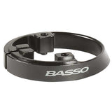 Basso bike frame spacers for headset alignment and steering components, shown in black on a white background.