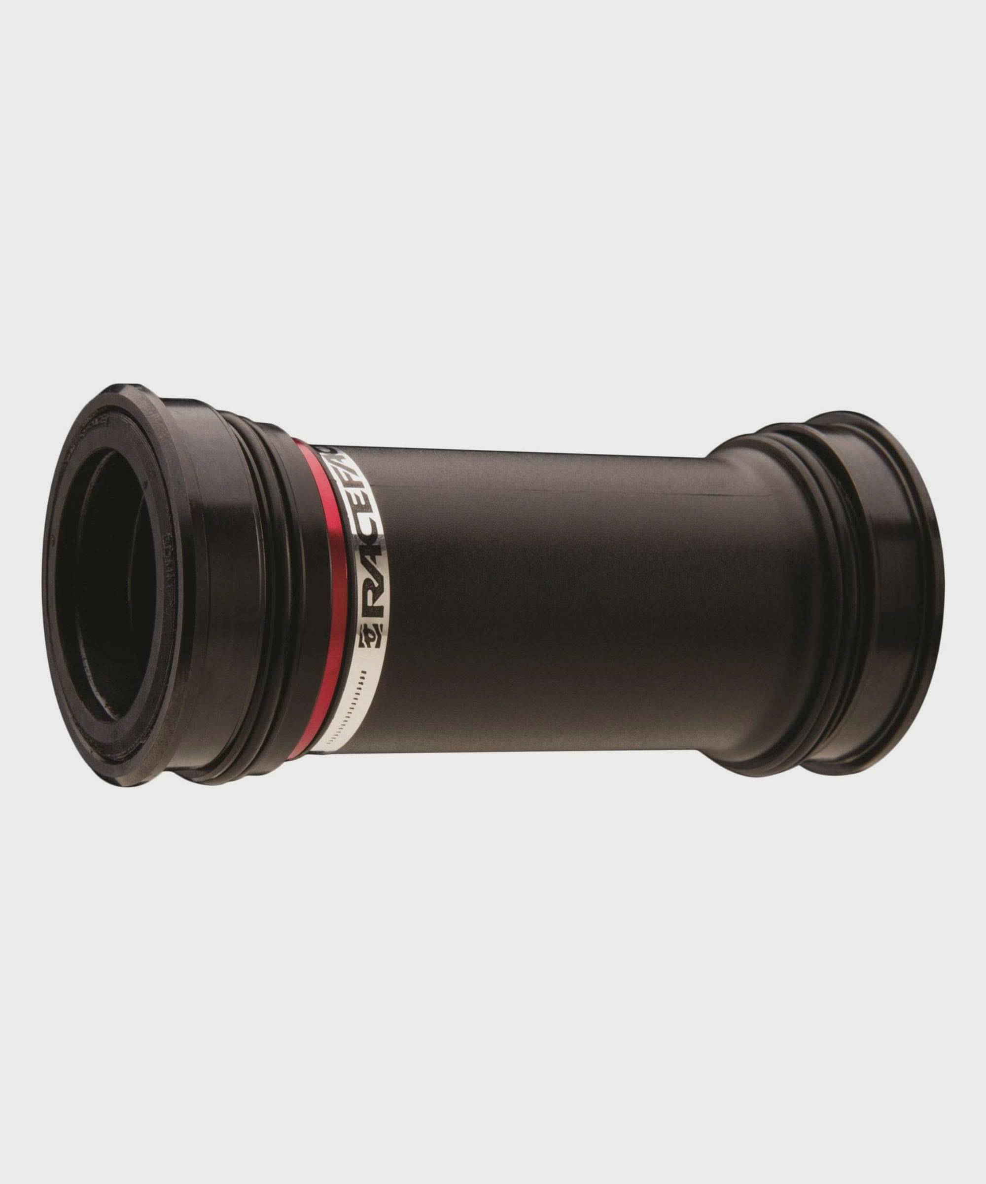 Race Face Cinch BB107 30mm external seal bottom bracket for press-fit 41mm shells, showing the black metal components.
