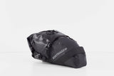 Bontrager Adventure 9L black water-resistant bike saddle bag with storage compartments for cycling accessories.