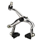 Dia-Compe 505Q road bike brake calipers with twist quick release for 45-57mm rims, mounted on a bicycle wheel.