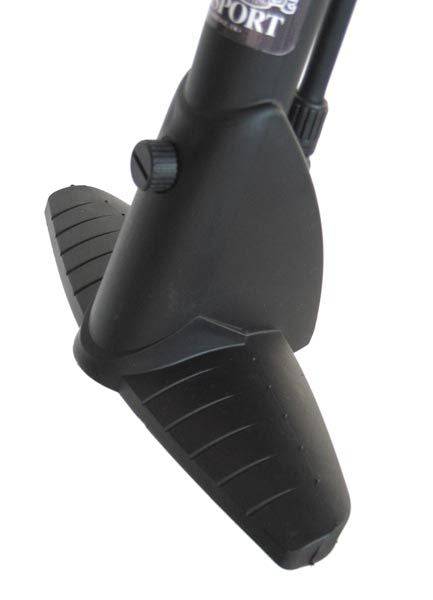 Passport Resin Floor Pump for tire inflation, durable track pump with sturdy handle and gauge for efficient inflation.