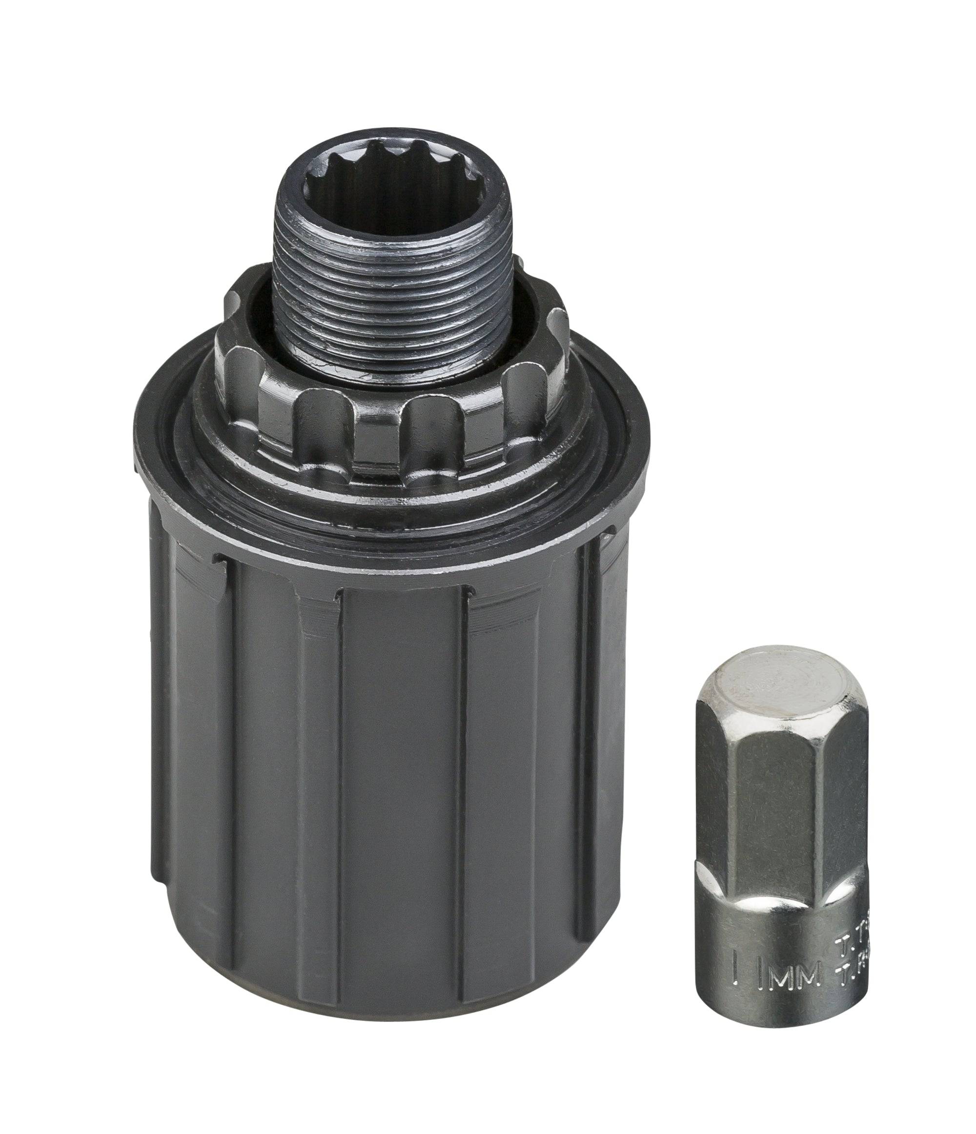 Bontrager TK-32 11-speed freehub body in black for 130mm OLD hubs, compatible replacement component for bicycle hubs.