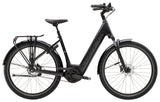 Trek District+ 4 Coaster Belt Lowstep e-bike with Bosch Smart System and Gates Belt Drive, shown with sleek frame and bike components.