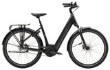 Trek District+ 4 Coaster Belt Lowstep e-bike with Bosch Smart System and Gates belt drive, shown from side view.