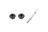 Topeak Spare Pakgo X Thru-Axle adapters in black for bike case, compatible with 12x100mm and 9mm QR bike axles.
