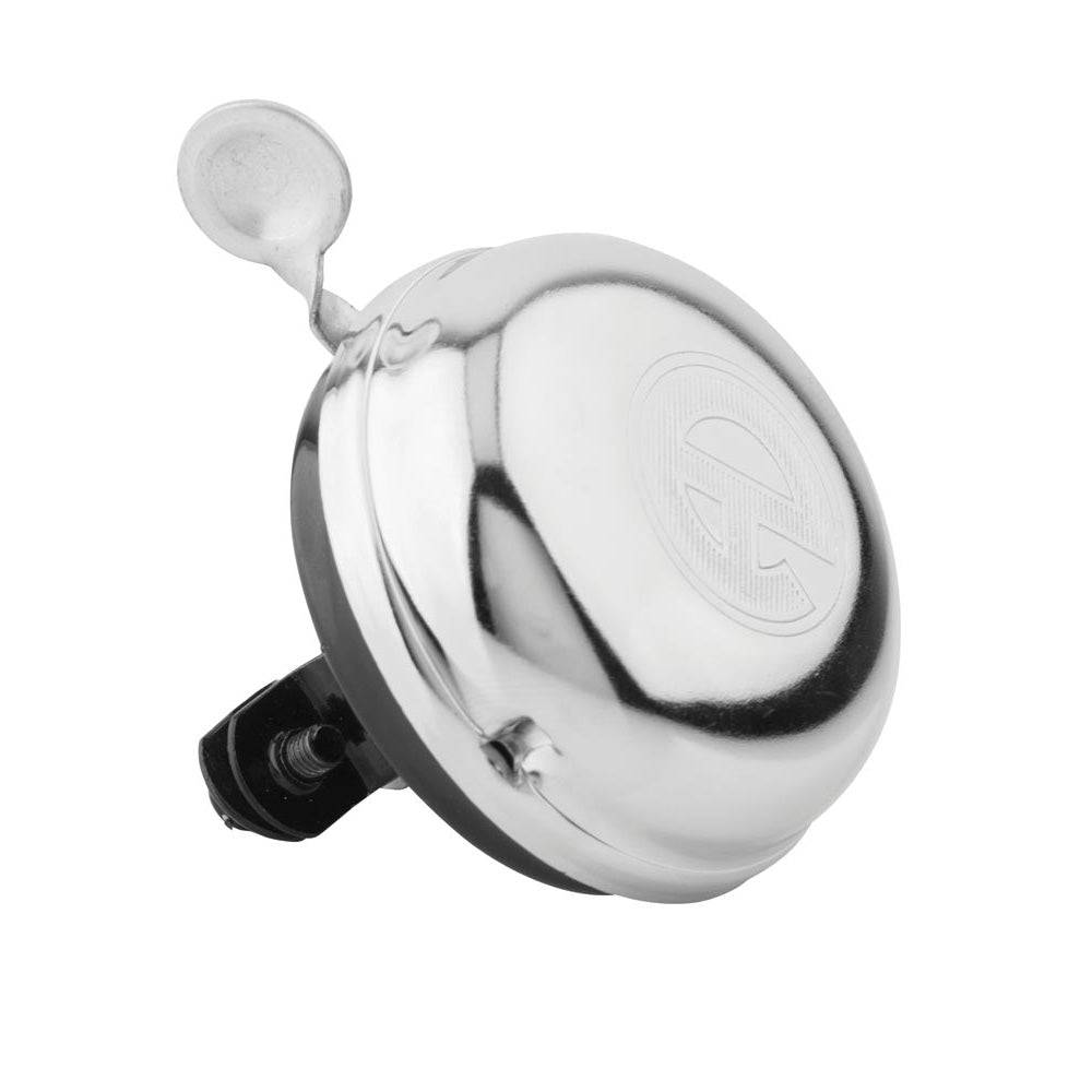 Adie Bells Classic Chrome Bike Bell with shiny chrome finish and durable handlebar mounting, stylish cycling accessory.