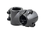 Black Bontrager 1-inch 25.4mm clamp bike stem with 15° angle and 50mm length, designed for bicycle handlebar components.