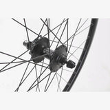 Black M Part Wheels MTB gravel front wheel with Shimano Deore 6B hub, QR 100mm axle, 650B TLR rim for cycling components.