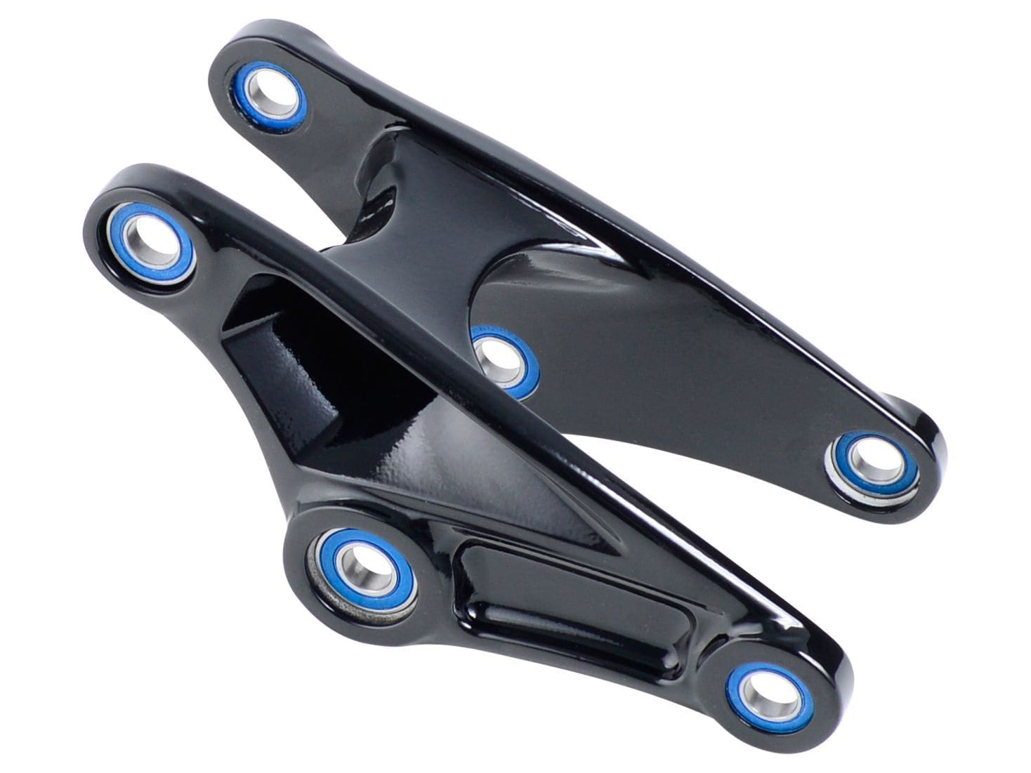Black Trek Remedy 29 Rocker Link replacement component for 2014-2016 mountain bike models, showing the bike part in detail.