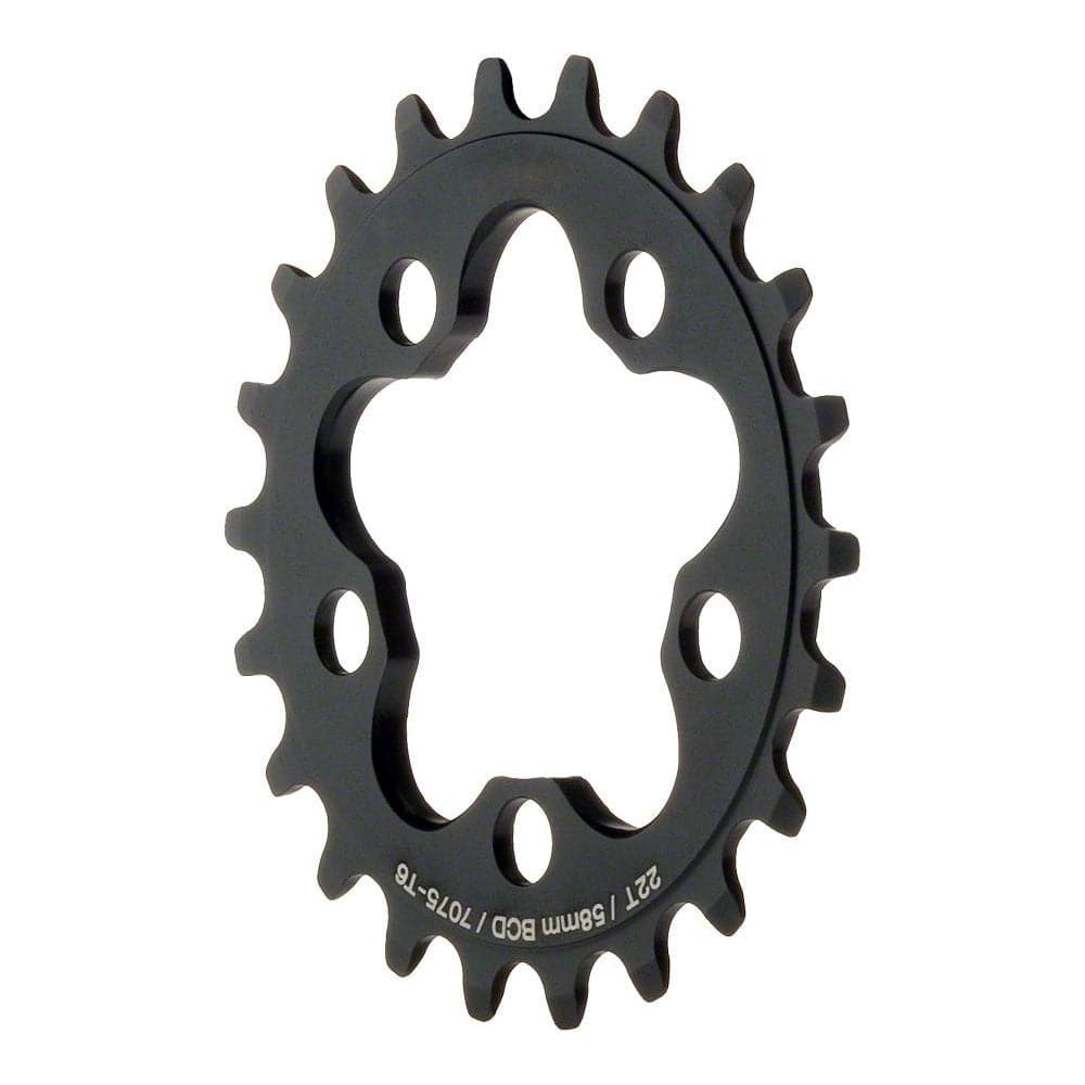 Dimension 8/9 speed MTB inner chain ring, 58 BCD, 5-arm, compatible with 5-9 speed mountain bike components.