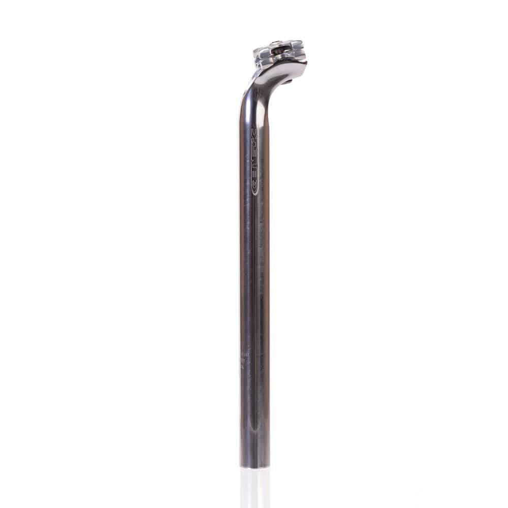 Genetic Heritage II bicycle seatpost with micro-adjust 1-bolt system for precise saddle angle, shown in the image.