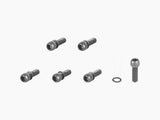 Black Trek RCS Pro Stem fasteners with M5 x 15mm bolts for secure bike stem mounting, shown on a bicycle component.