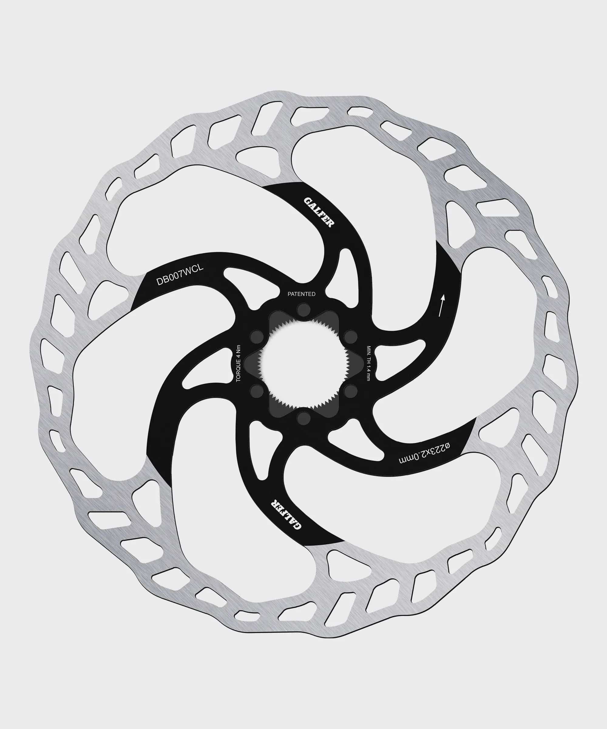 Galfer Wave 6-bolt disc rotor for MTB brakes, high-performance bicycle component with wave design and durable metal construction.