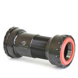 Wheels Manufacturing PF30A outboard ABEC-3 bearings bottom bracket for SRAM DUB 29mm cranks, showing installation components.