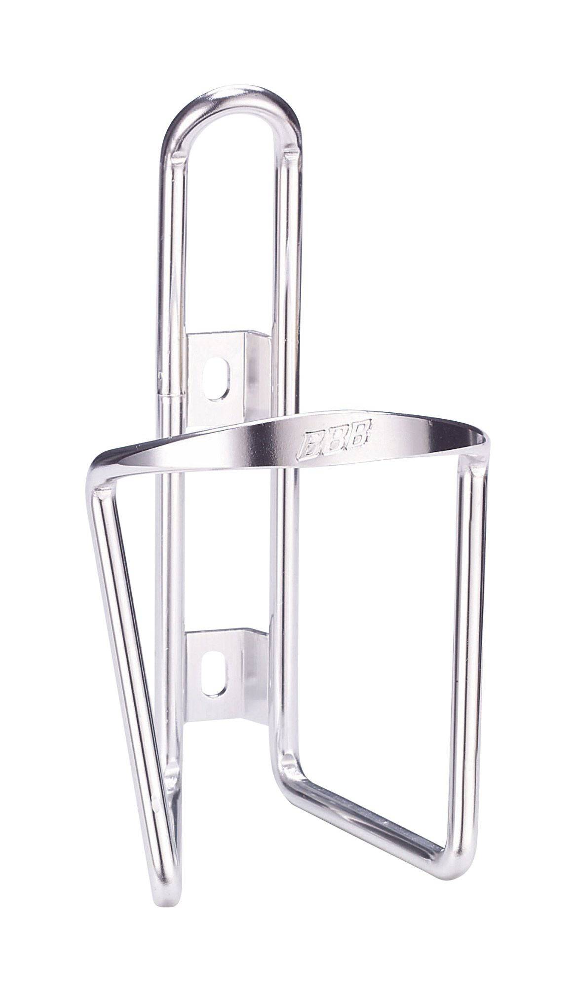 BBB EcoTank aluminium bike bottle cage in matte black and silver, lightweight and durable accessories for cycling.
