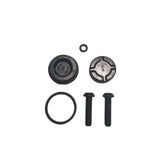 Hayes Dominion A2 caliper rebuild kit with brake components for repair and maintenance, featuring pistons, seals, and hardware.