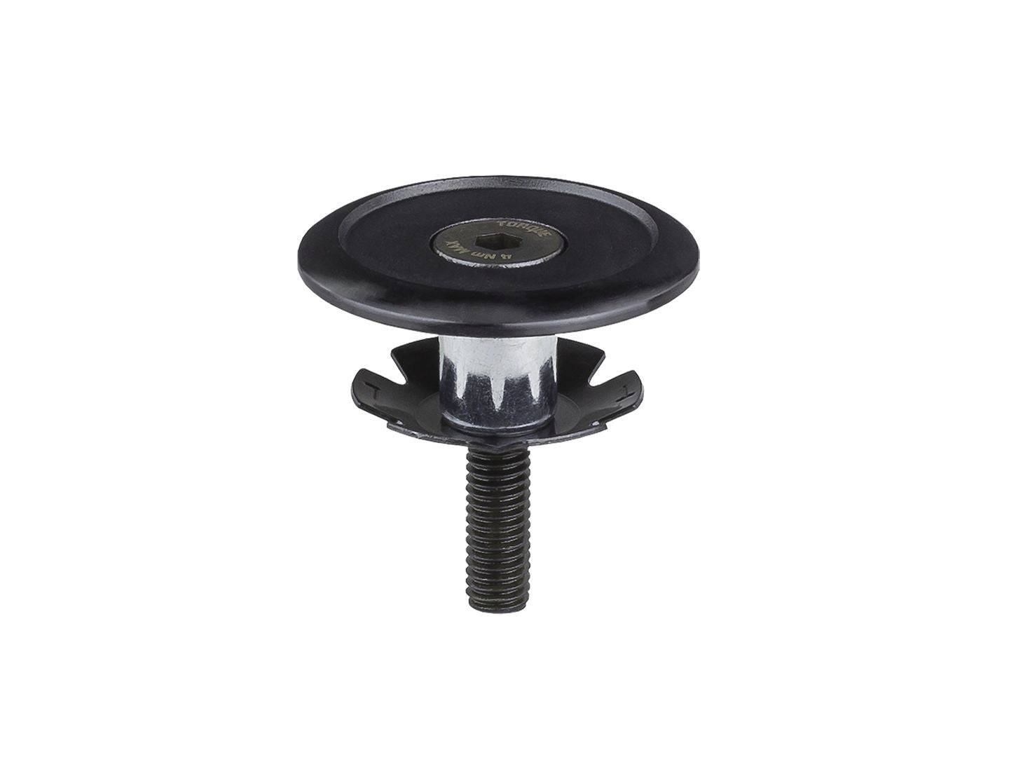 Trek Knock Block headset top cap in black for Trek Knock Block system bike components, showing a close-up of the top cap.