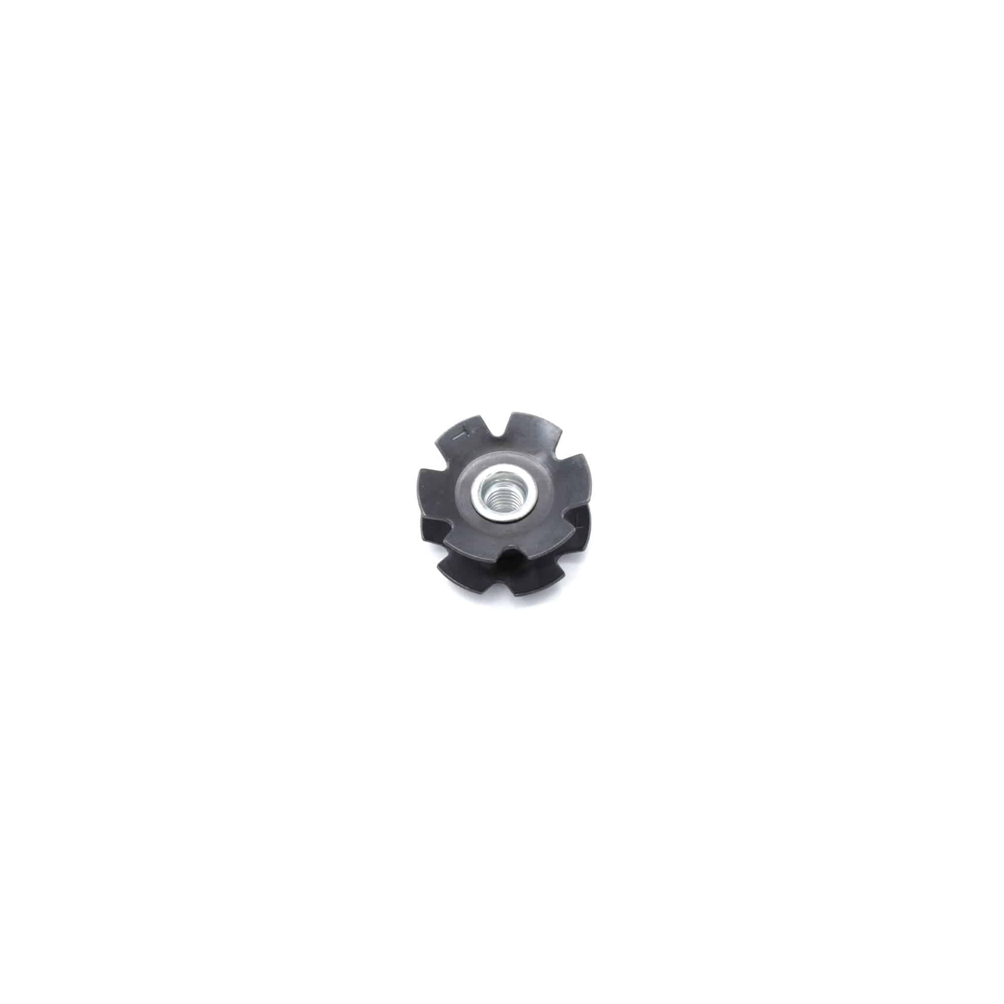 Fox Fastener M6 x 1.0 star fangled metric nut, custom threaded steel component with flanged design for secure fastening.