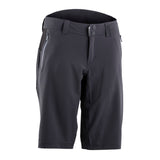 Race Face Nimby women's cycling shorts with adjustable waistband and pockets, shown in a close-up view of the fabric and design.