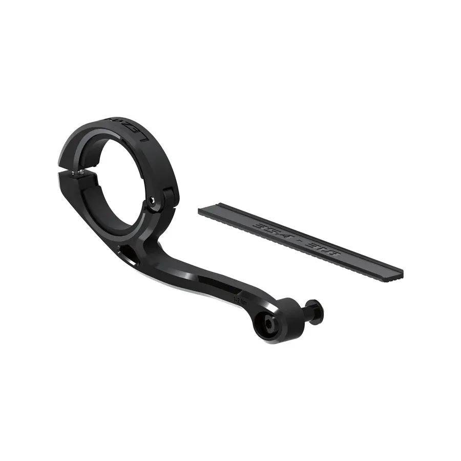 Lezyne E-Bike forward center mount in black for secure accessory attachment on e-bike handlebar or frame.