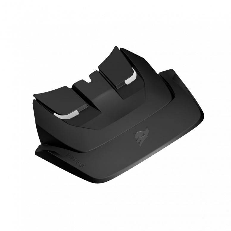 Bluegrass Legit Carbon helmet rain visor in black, universal fit replacement, designed for motorcycle helmets.