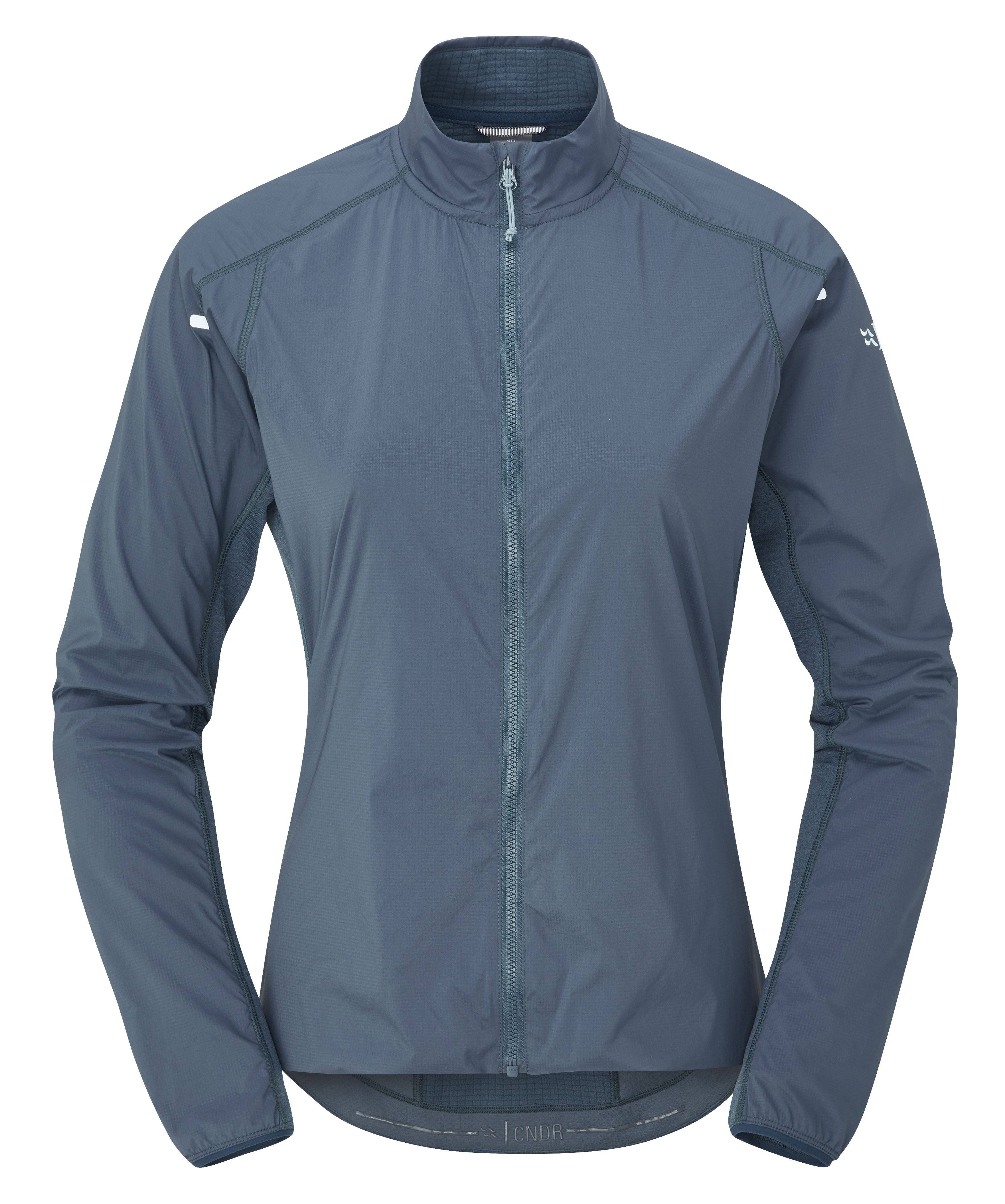 Rab Cinder Ridgeline women's cycling jacket, breathable and wind-resistant activewear, shown in a sleek, fitted design.