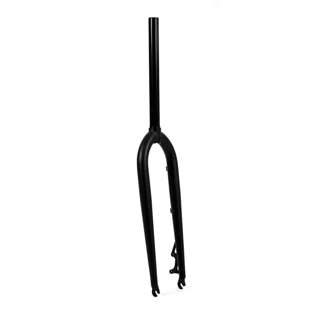Identiti XC 445 Rigid Mountain Bike Forks with CNC Machined Steerer Tube, durable bike components for rugged mountain riding.