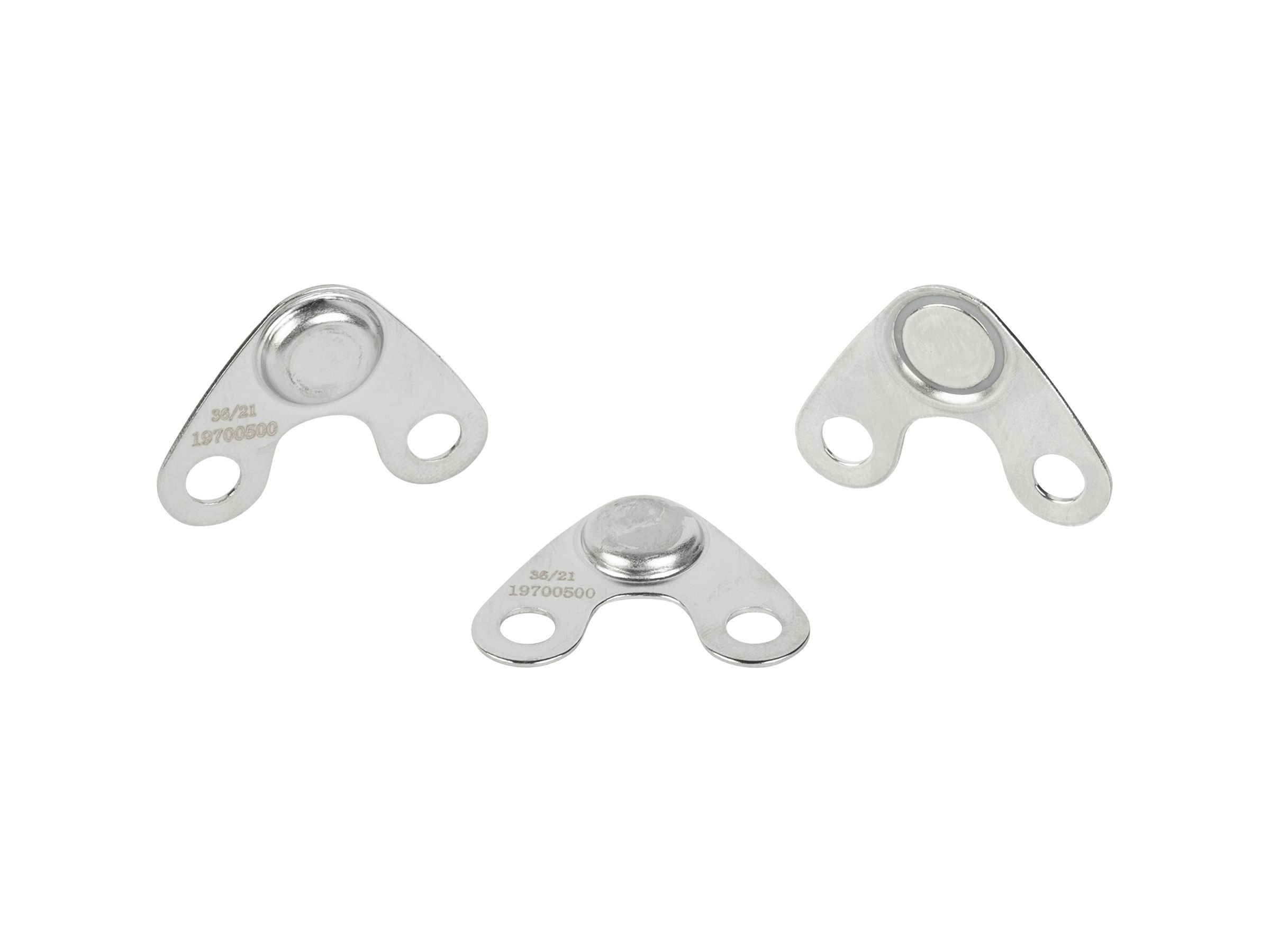 TQ 6-bolt speed sensor magnet 3-pack for e-bike transmission systems, close-up of magnets attached to bike components