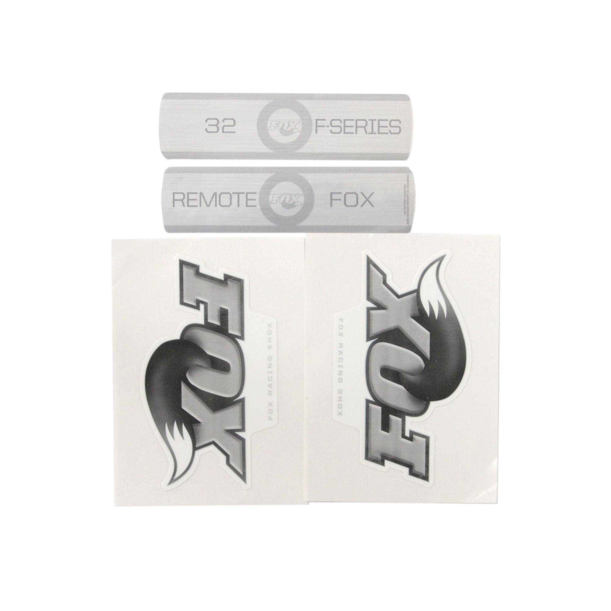 Fox Fork F-S Remote 2010 decal kit in black and white for suspension components, designed for Fox forks.