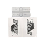Fox Fork F-S Remote 2010 decal kit in black and white for suspension components, designed for Fox forks.