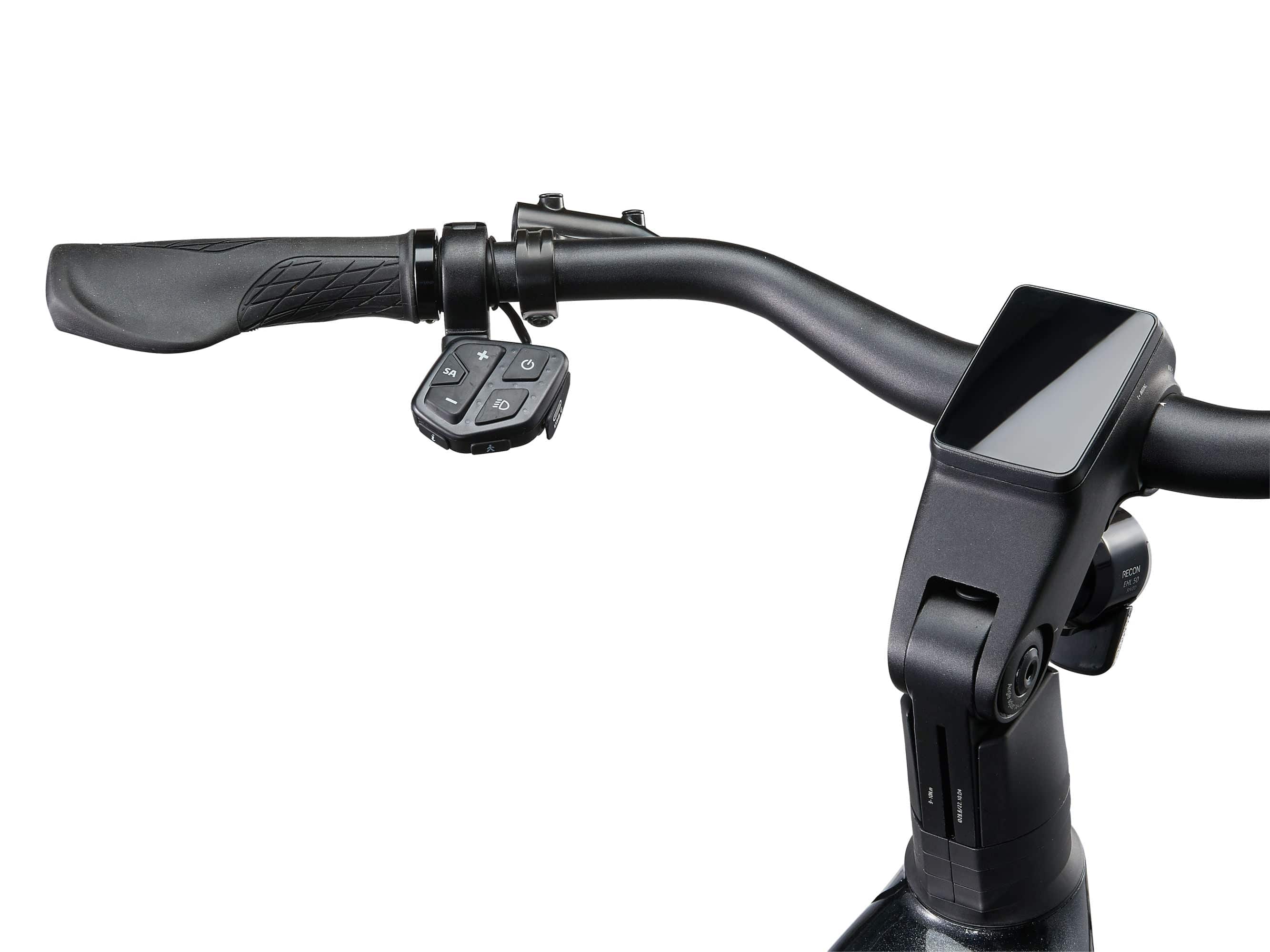 Giant AnyTour E+ 3 e-hybrid bike with SyncDrive motor and integrated Ride Dash Evo display, shown from side view.