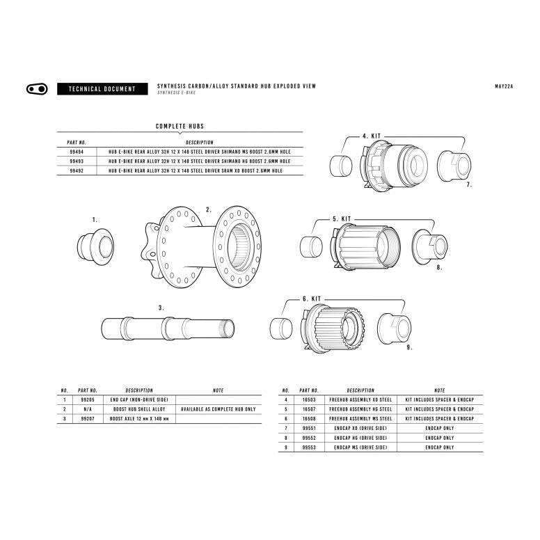 Crankbrothers Synthesis eBike rear hub in black, 148mm boost, 32-spoke, with HG MS XD freehub for mountain bikes.