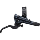 Shimano SLX BL-M7100 hydraulic brake lever with Servo Wave technology, mounted on a mountain bike handlebar.
