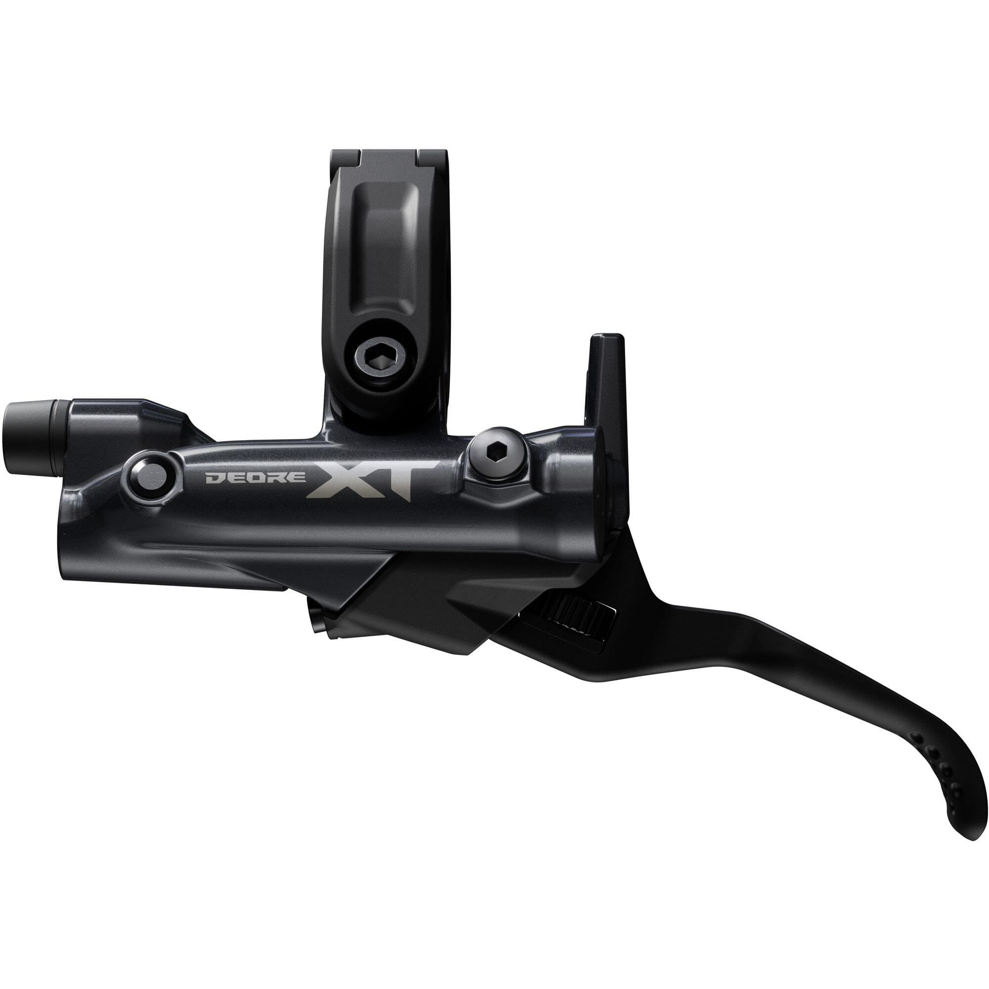 Shimano Deore XT BL-M8200 brake lever for mountain bikes, I-Spec EV compatible, black component with ergonomic design.