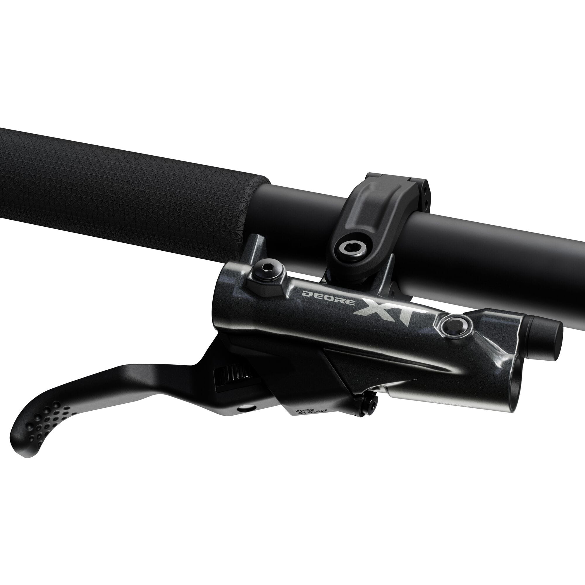 Shimano Deore XT BL-M8200 mountain bike brake lever with I-Spec EV compatibility, black finish, and ergonomic design.