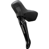 Shimano GRX BL-RS717-LS left hydraulic drop bar brake lever with Shimano logo on ergonomic component for road cycling.