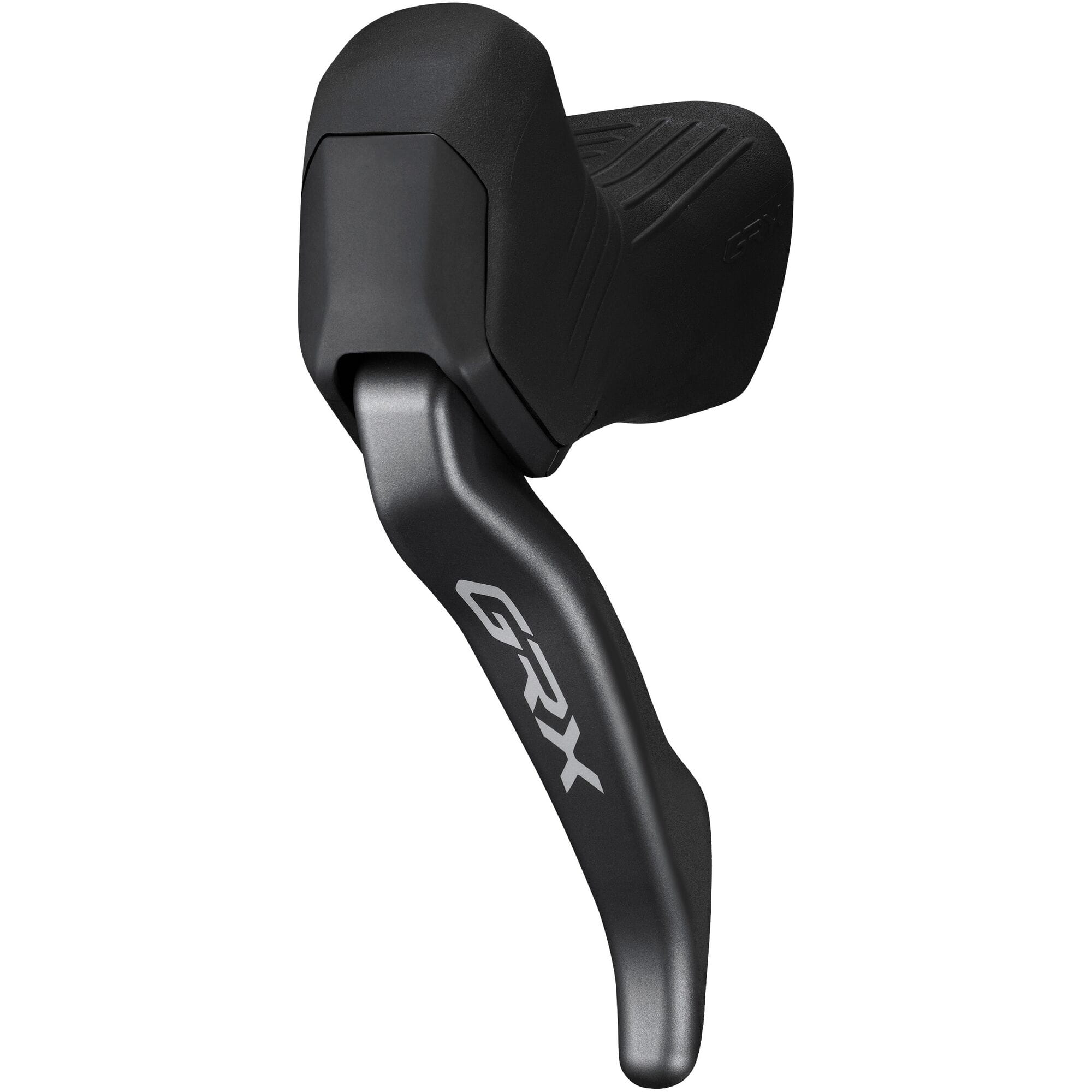 Shimano GRX BL-RX825 left hydraulic drop bar brake lever for gravel riding, showing ergonomic design and hydraulic brake mechanism.