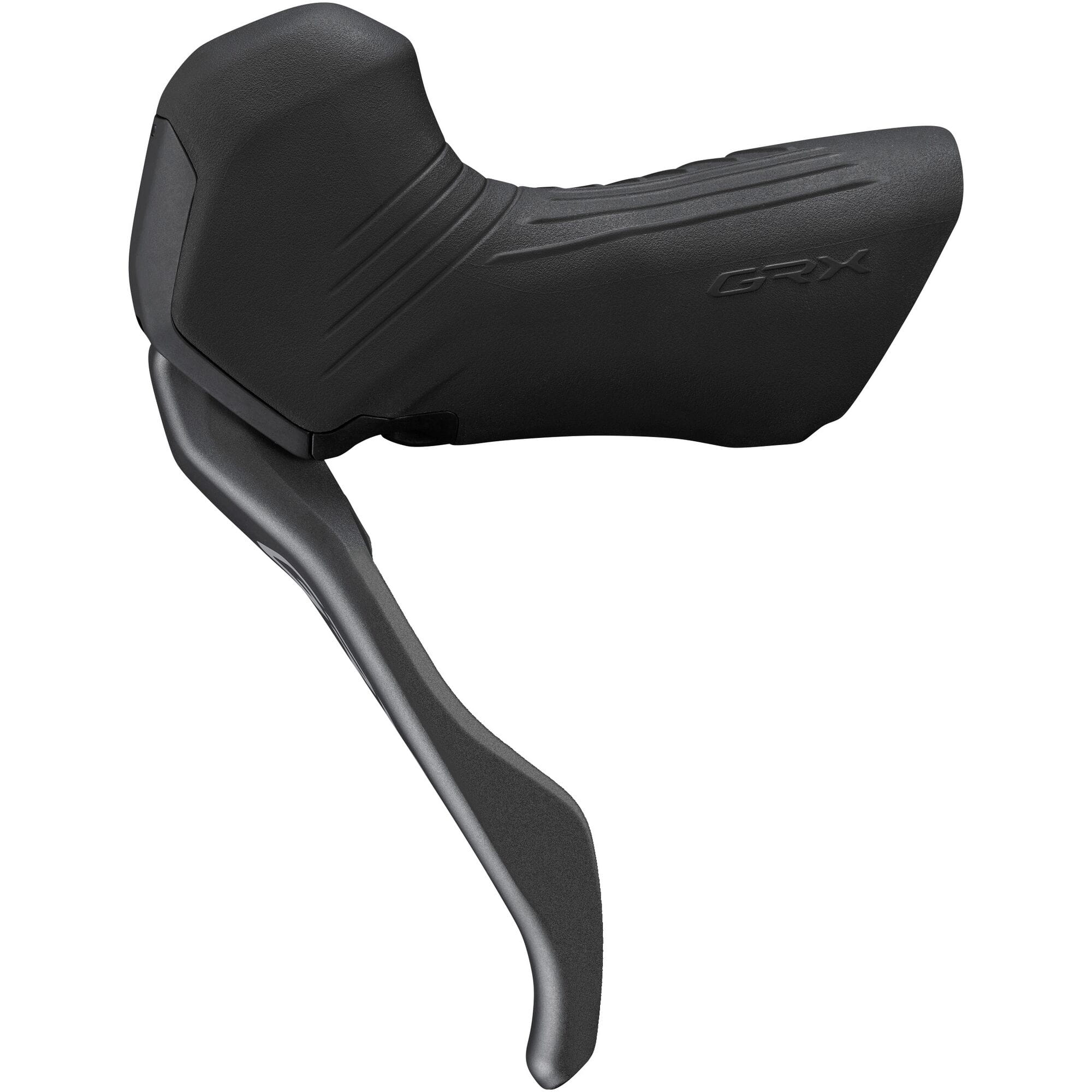 Shimano GRX BL-RX825 left hydraulic drop bar brake lever for gravel riding, showing ergonomic design and hydraulic controls.
