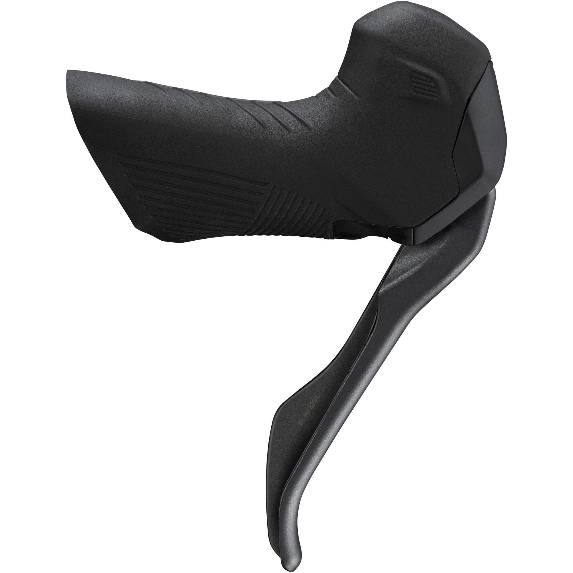 Shimano GRX BL-RX825 left hydraulic drop bar brake lever for gravel riding, showcasing ergonomic design and hydraulic controls.