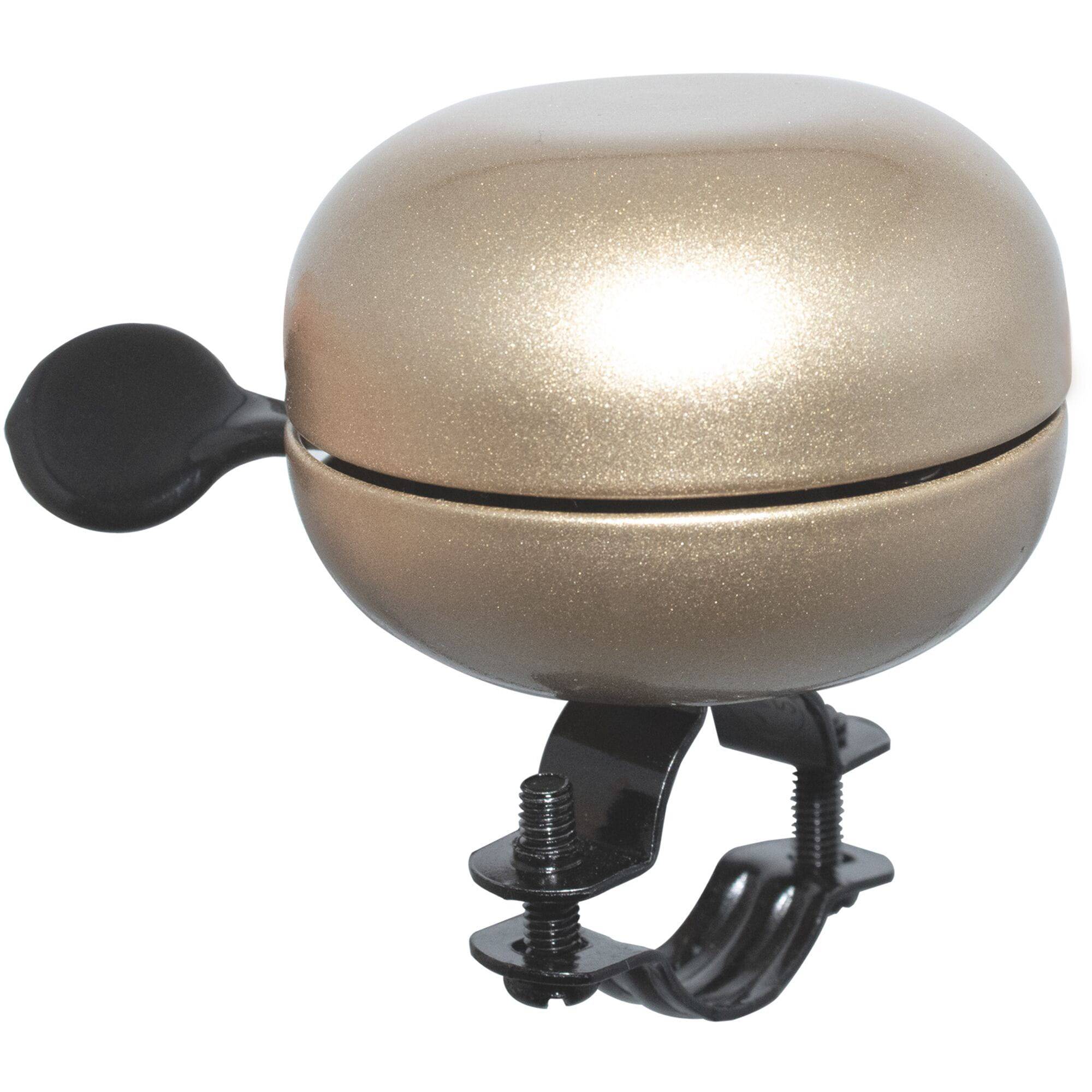 M Part Ding Dong bike bell on 22.2mm handlebars, featuring a loud 60mm retro steel design for cycling accessories.