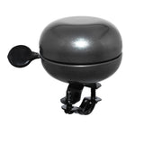 M Part Ding Dong bike bell on 22.2mm handlebars, retro steel design, loud 60mm bicycle bell accessory for cycling safety.