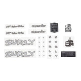 Surly 5 port hose and gear spares kit with headbadge for bikes and frames, showing components and packaging.