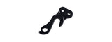 Trek Sawyer rear derailleur hanger in black with 135mm quick-release drive side for bike components.