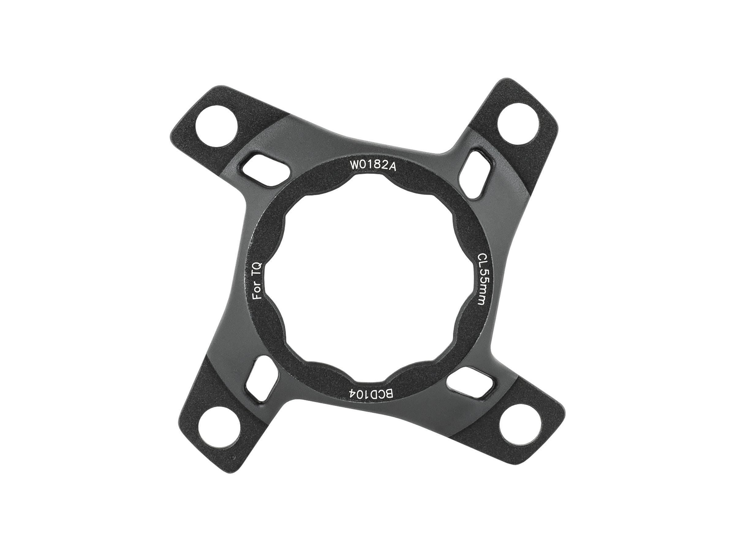 Trek FSA TQ Equipped Trek Fuel EXe crank spider in black with 104mm BCD for drivetrain upgrade, shown on a bike component.