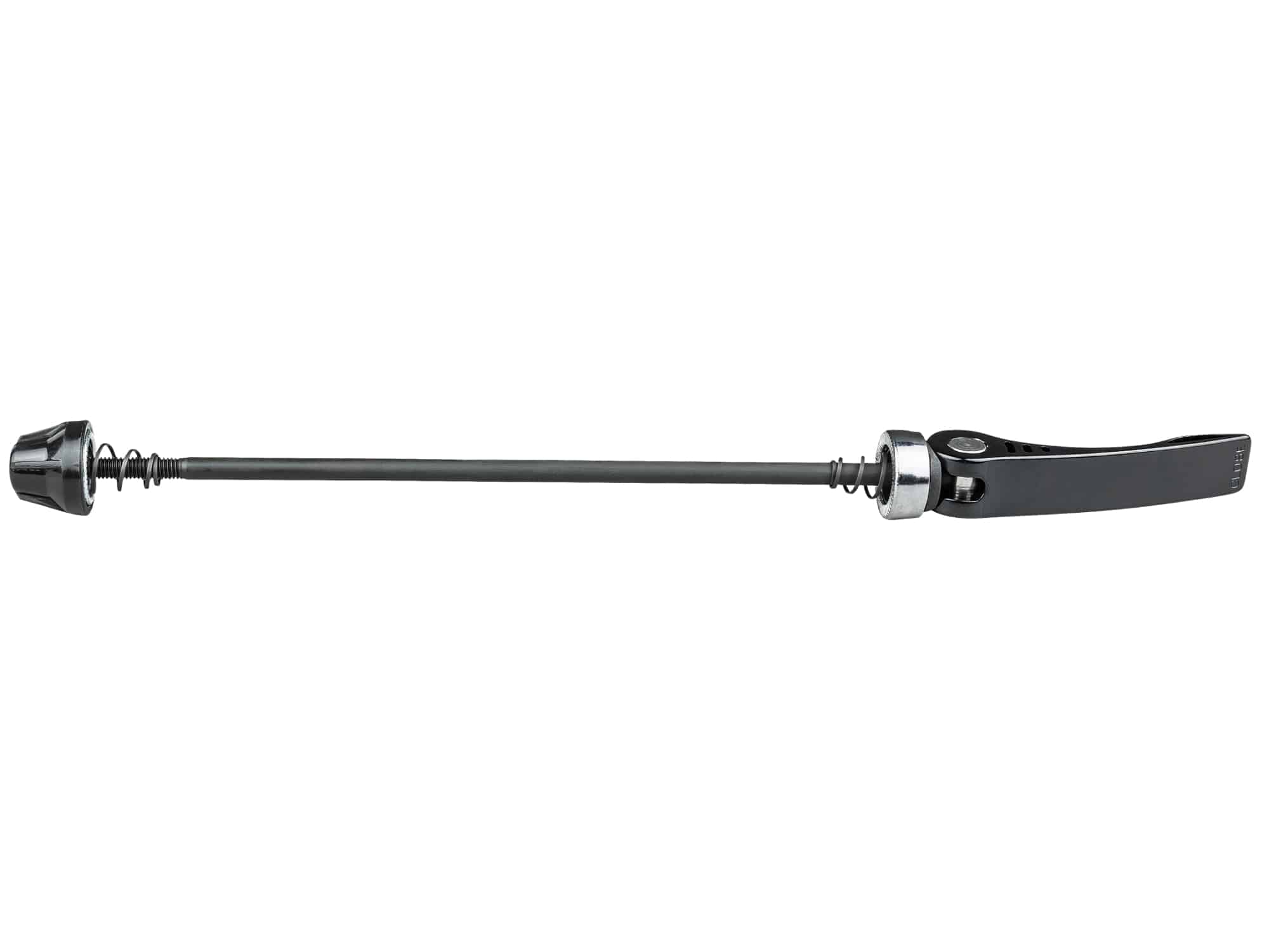 Black Bontrager Boost 141 Rear Skewer for Trek Boost 141 Hubs, 158mm length, bike component for secure wheel attachment.
