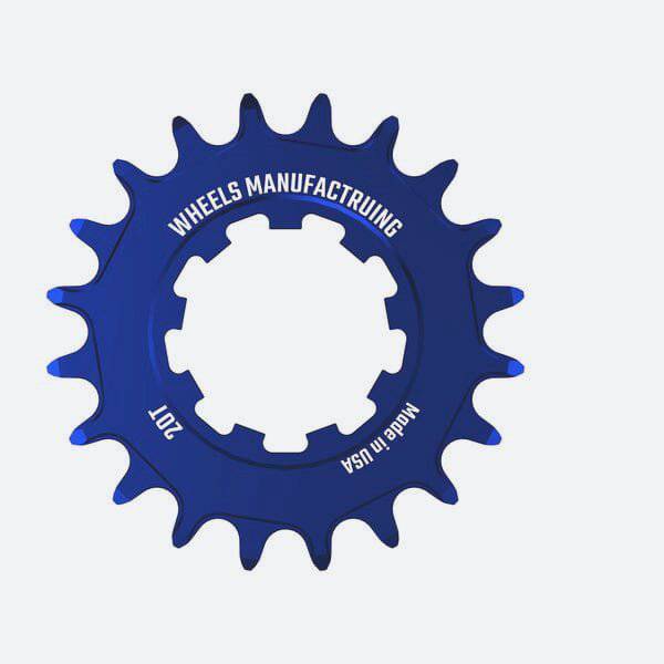 Wheels Manufacturing Solo-XD 20-tooth blue aluminum bike cassette cog for SRAM XD/XDR freehub, lightweight and durable.